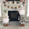 Easter Retractable Leg Sheep Scarf Striped Plush Ornaments Plush Doll Easter Decorations
