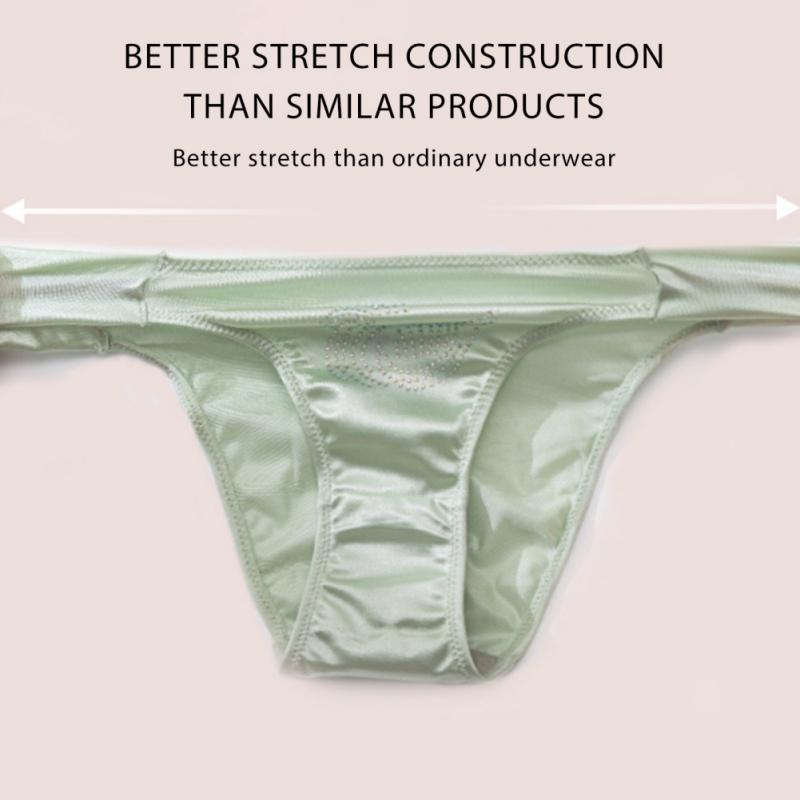 Атласные трусы с низкой посадкой для женщин, однотонные мягкие гладкие стринги, бесшовные влагоотводящие очаровательные трусики