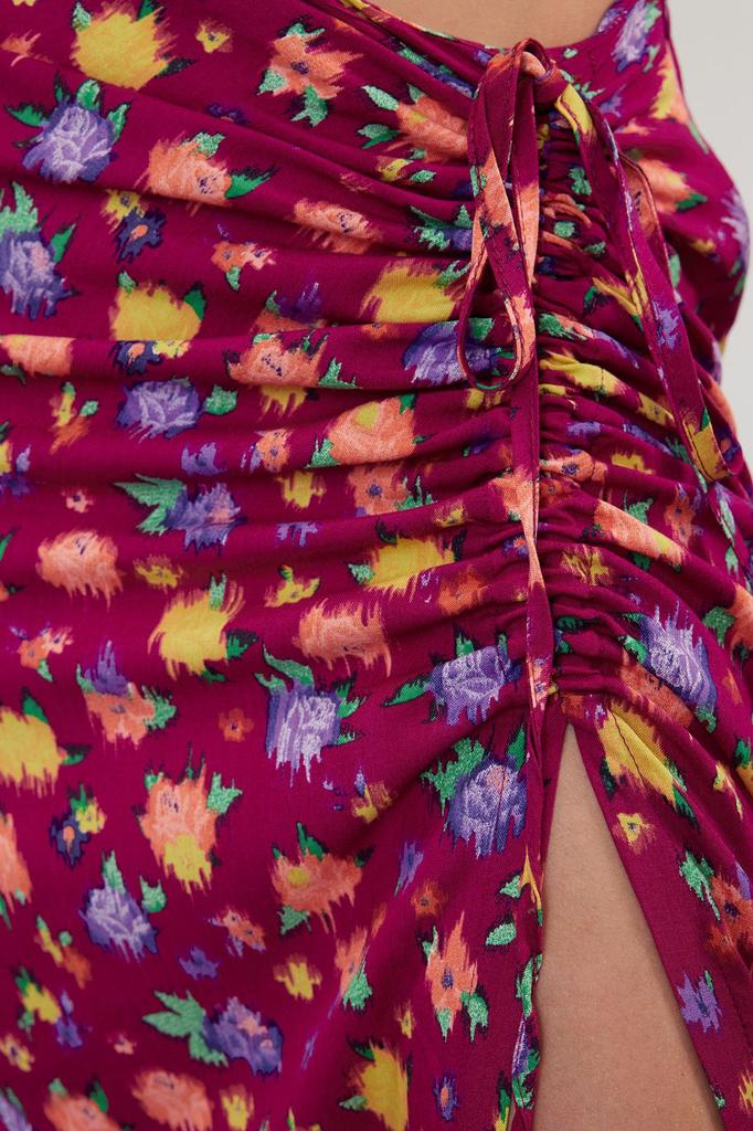 Women's Style Skirt Fuchsia Patterned Woven Skirt