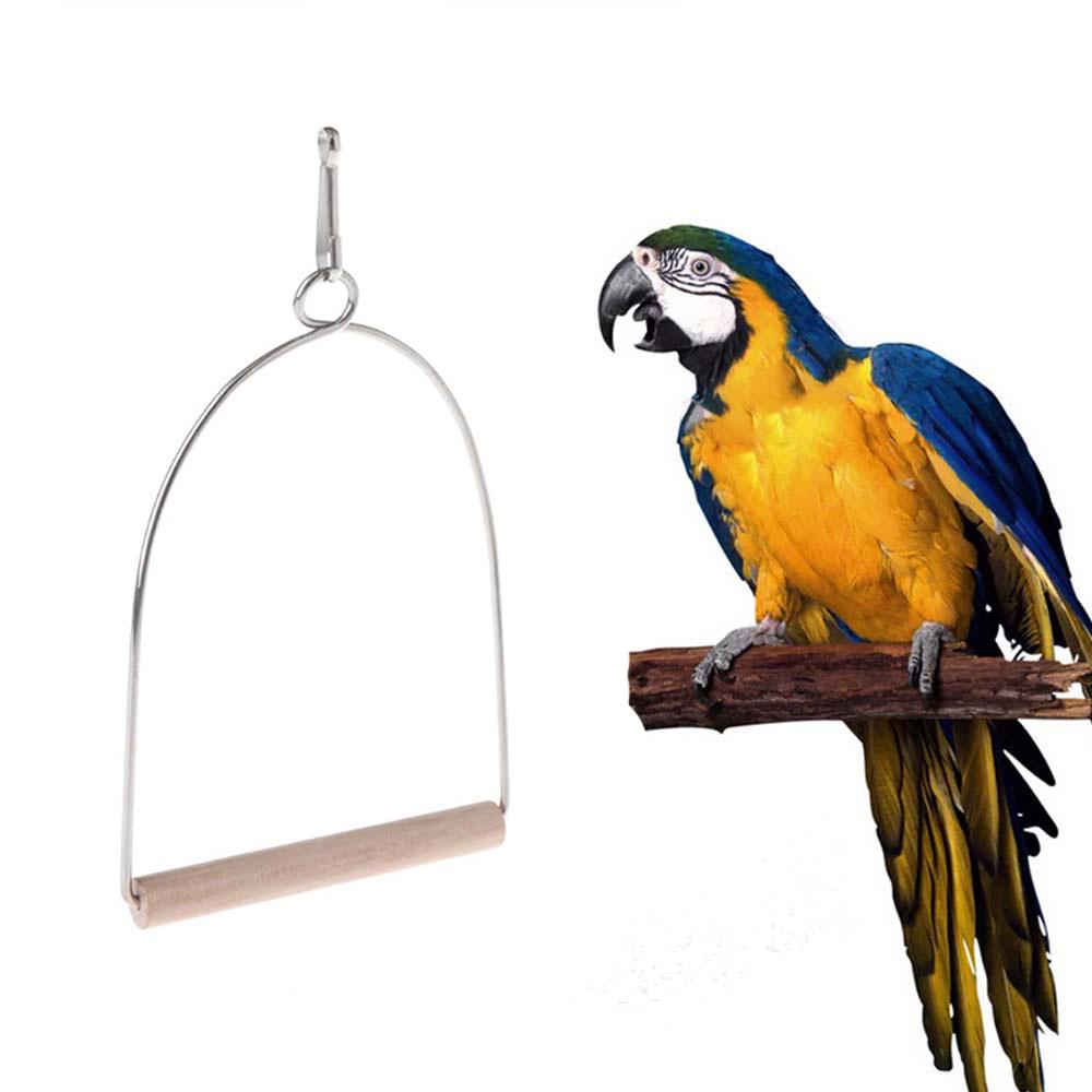 Natural Wooden For Bird Cage Bird Supplies Swing Parrots Swing Toy Hammock Birds Perch Bird Stand
