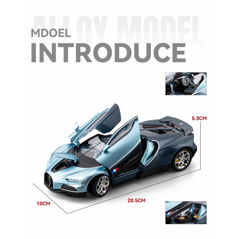 1/24 Bugatti Tourbillon Chiron Сплав Модель Спортивного Автомобиля Литой Металл Гоночные Транспортные Средства Модель Автомобиля Звук и Свет Высокая Симуляция Детский Подарок