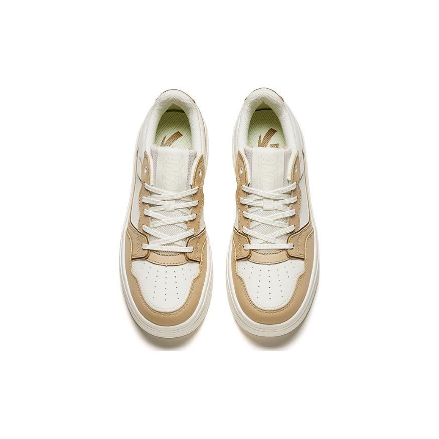 Anta Прочные дышащие низкие кроссовки для скейтбординга женские кроссовки бежево-коричневые 122428015-3