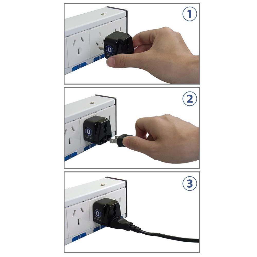 Переходник для экономичной электрической вилки за рубежом, комплект из 2 шт., тип O, для путешествий, (О + тип) РВ-ПС06