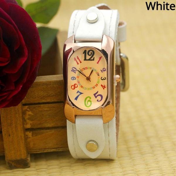 Color Digital Rectangle Watch Women Bracelet Watches Female Quartz Watch Student Leisure Watch
