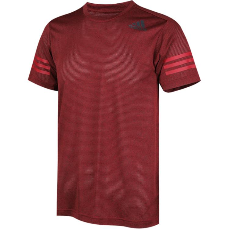 adidas Freelift CC Модная Универсальная Удобная Полосатая Футболка с Коротким Рукавом и Круглым Вырезом Мужские Топы Красный EC1098