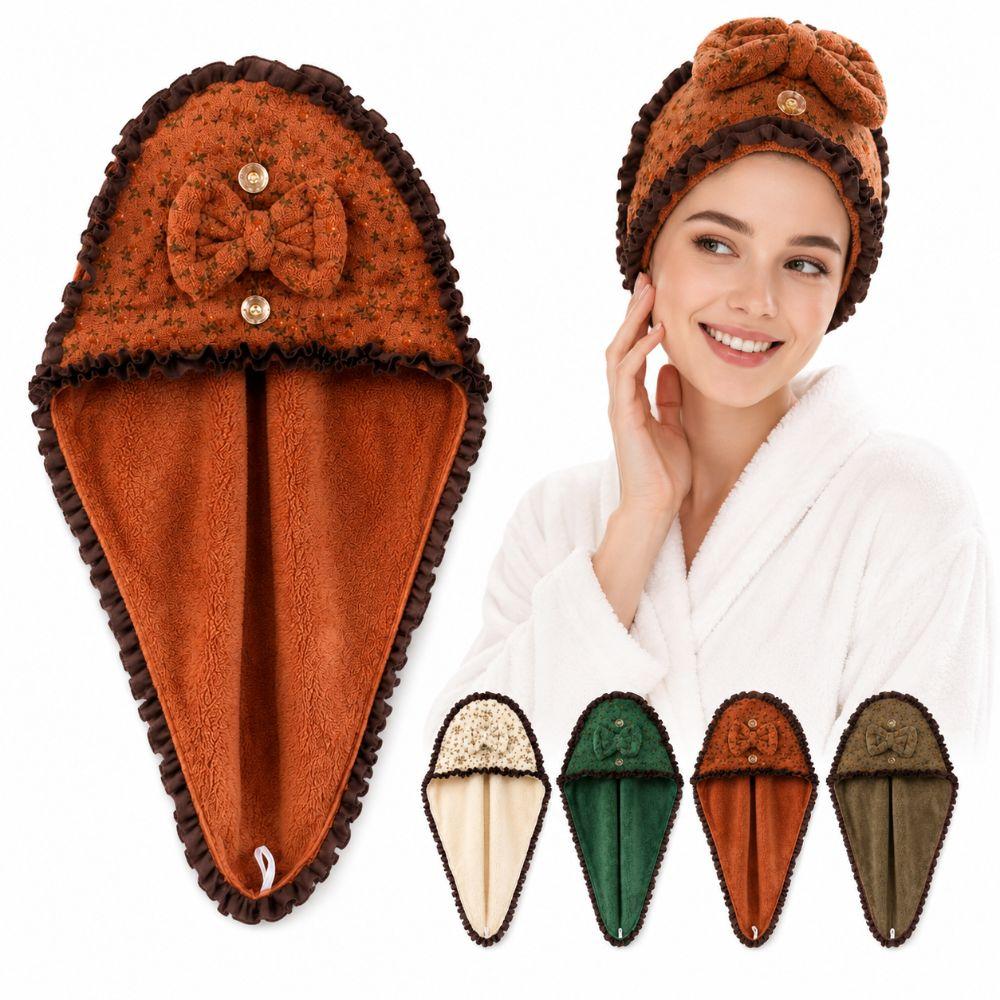 Coral Fleece Hair Towel Wrap Absorbent Shower Cap New Bow Dry Hair Cap For Bathroom,washing Hair
