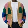 Men's Colorful Cardigan Sweaters Button Down Lightweight Casual V Neck Long Sleeve Sweater Jacket for Male Fall Winter Open Front Knitted Outwear