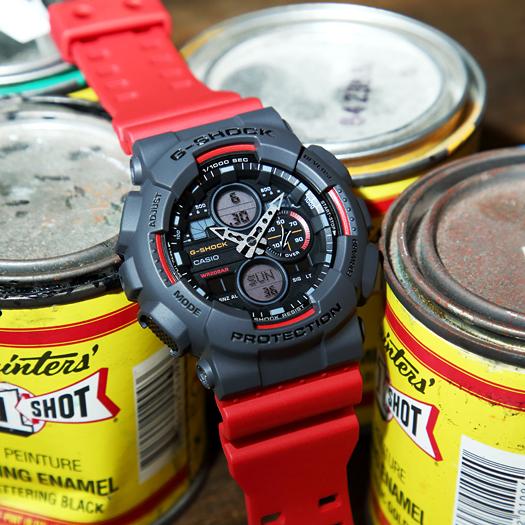 Casio Мужские часы G-SHOCK GA-140-4A, цифровые, кварцевые, ударопрочные, водонепроницаемые 200м, из смолы