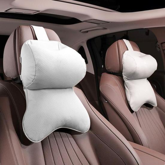 Car Neck Pillow Ergonomic Breathable Car Headrest Neck Cushion with Elastic Strap Adjustable Cervical