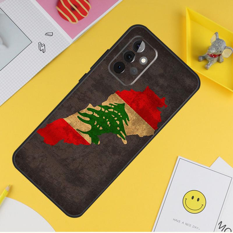 Чехол для телефона с изображением флага Ливана и карты для Samsung Galaxy A53 A33 A13 A12 A32 A52 A14 A34 A54 A15 A25 A35 A55 A71 A51
