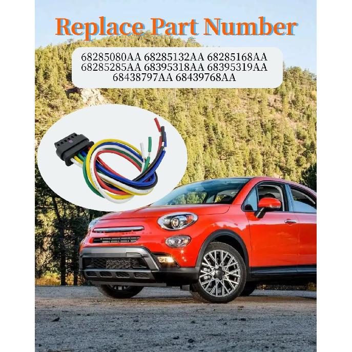68285080AA Tail Lights Connector Pigtail Plug | Fit for Fiat 500X, 2016-2022, Tail Lights Wire Harness