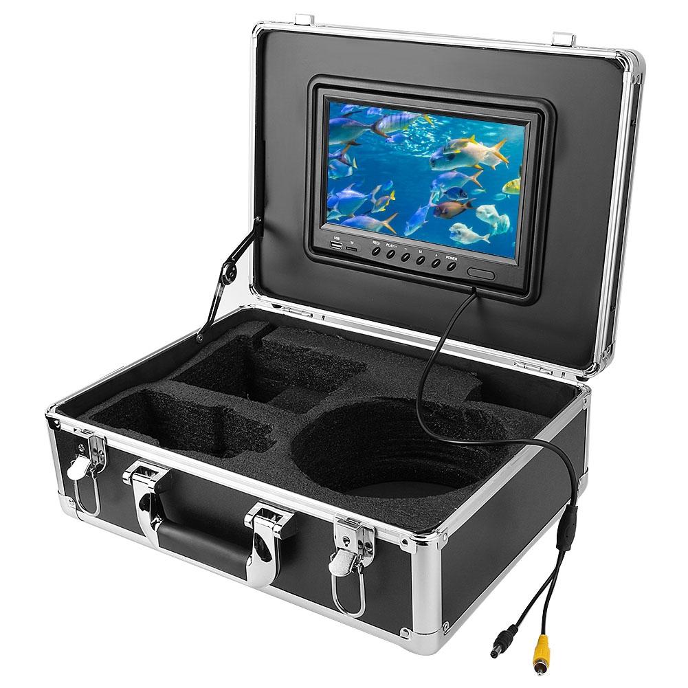 20 м 9-дюймовый ЖК-дисплей подводная видеокамера для рыбалки система DVR вращающийся на 360 градусов эхолот