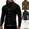 Men's Slim-fit Turtleneck Single-Breasted Cardigan Long-sleeved Knitted Sweater