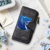 Fashion Whale Printed Long Wallet Multi Card Slot Portable Casual Leather Purse