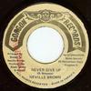 7-дюймовая пластинка NEVILLE BROWN  Never Give Up NONE Gorgon Records Ямайка Регги Ска Даб Б/У