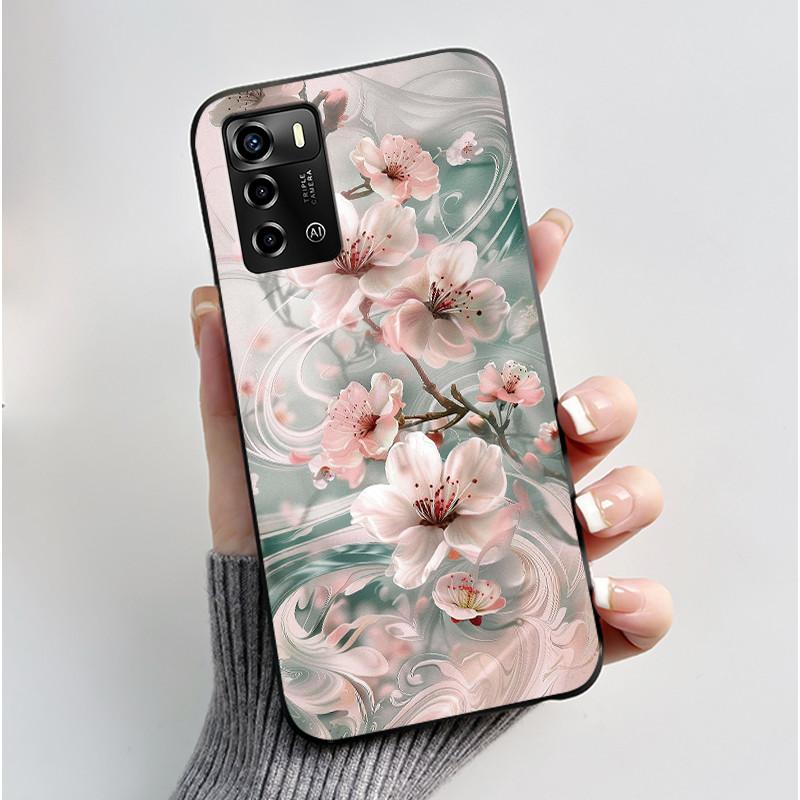 Casing For ZTE Blade A72 4G V40 Vita Phone Case Shell Aesthetic Cute Cat Astronaut Fashion Matte Black Protective Soft TPU Cover