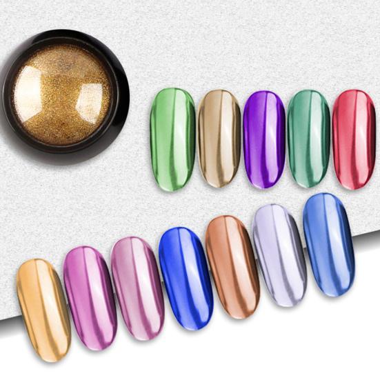 12 Colors Super Thin Mirror Effect Nail Art Chrome Powder Holographic Decoration