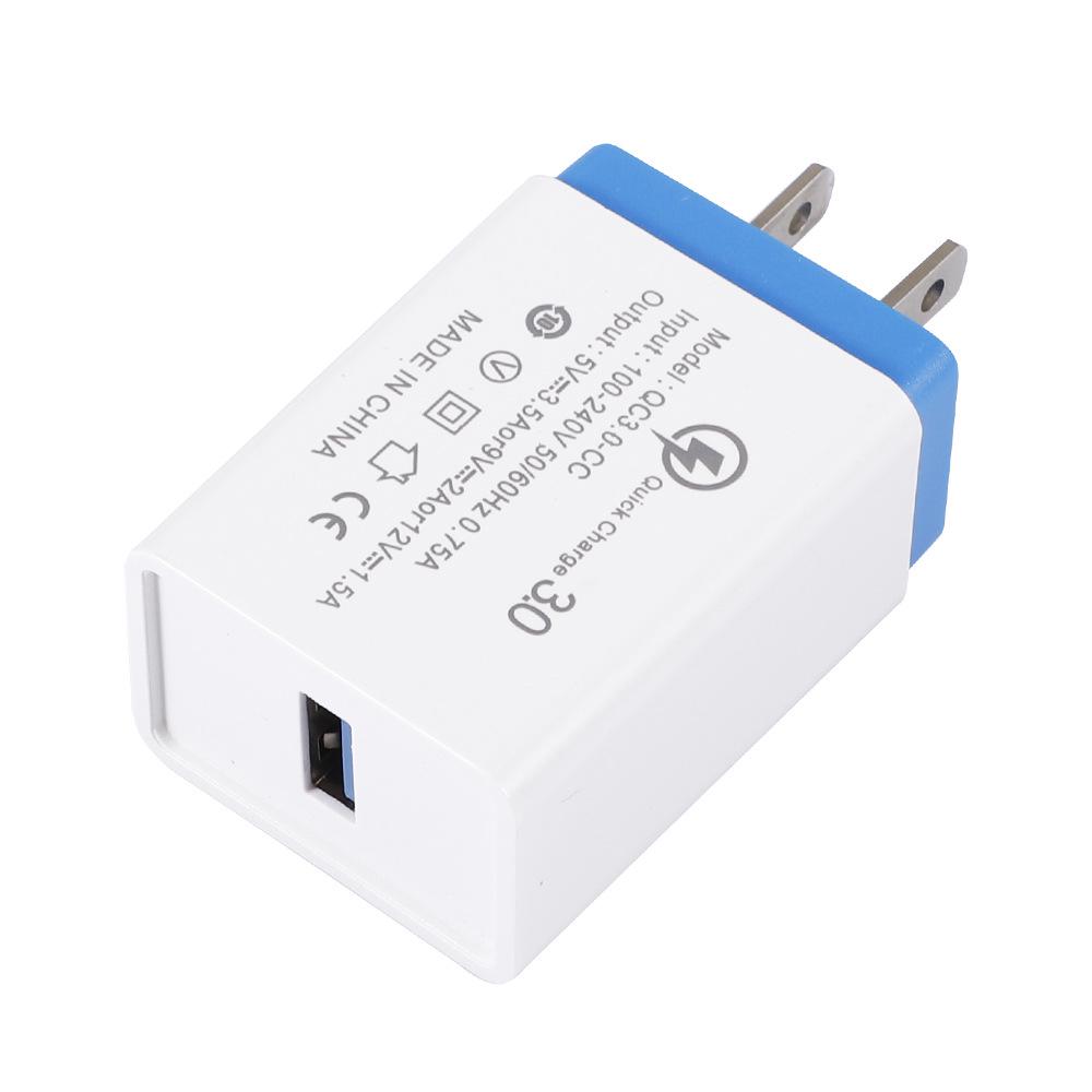 Быстрое зарядное устройство USB для мобильных телефонов, 3A QC 3.0, один порт, стандарт ЕС