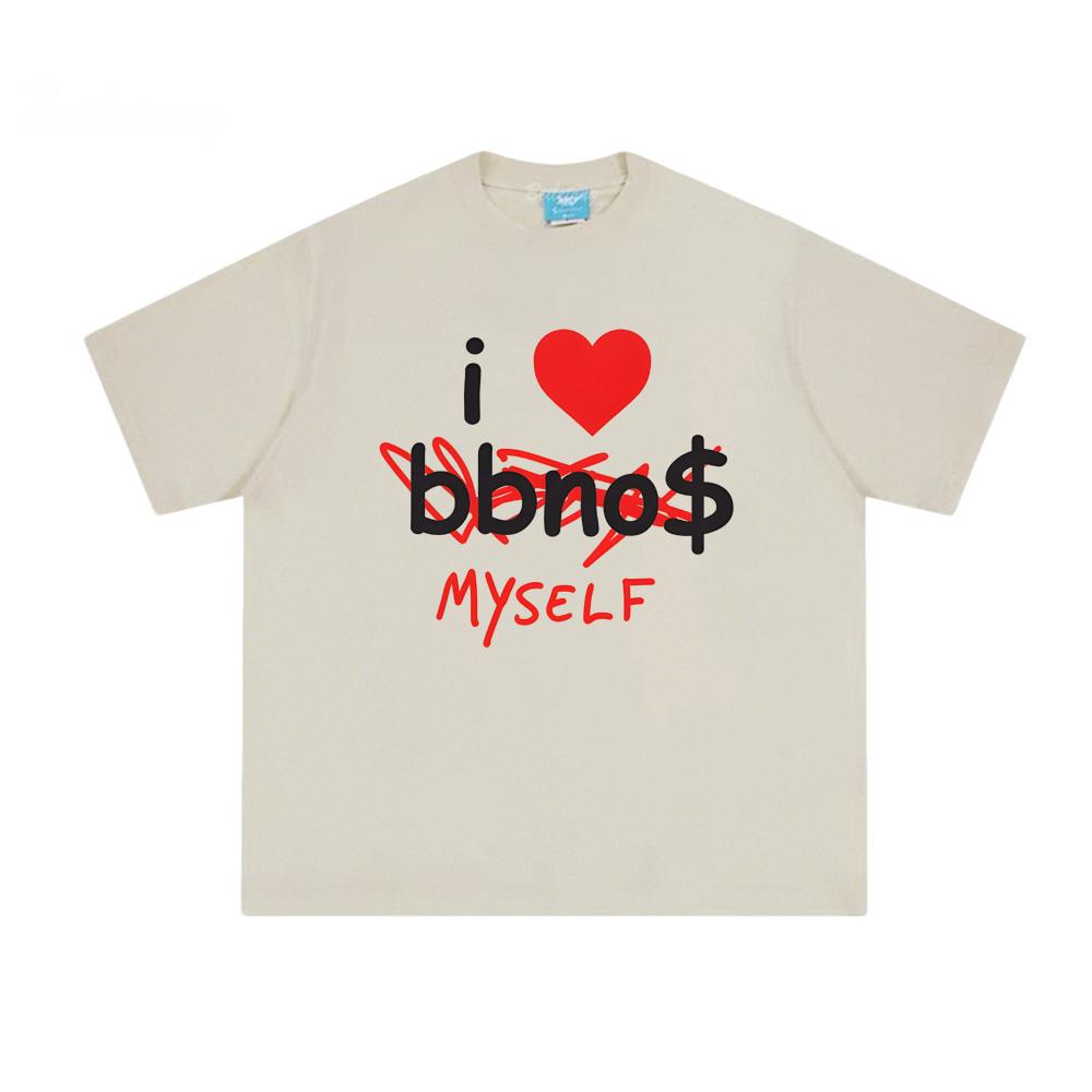 Футболка I Heart Myself - ЛИМИТИРОВАННЫЙ ВЫПУСК bbno$ То же, что и футболка 100% хлопок Летняя футболка из 100% хлопка с круглым вырезом