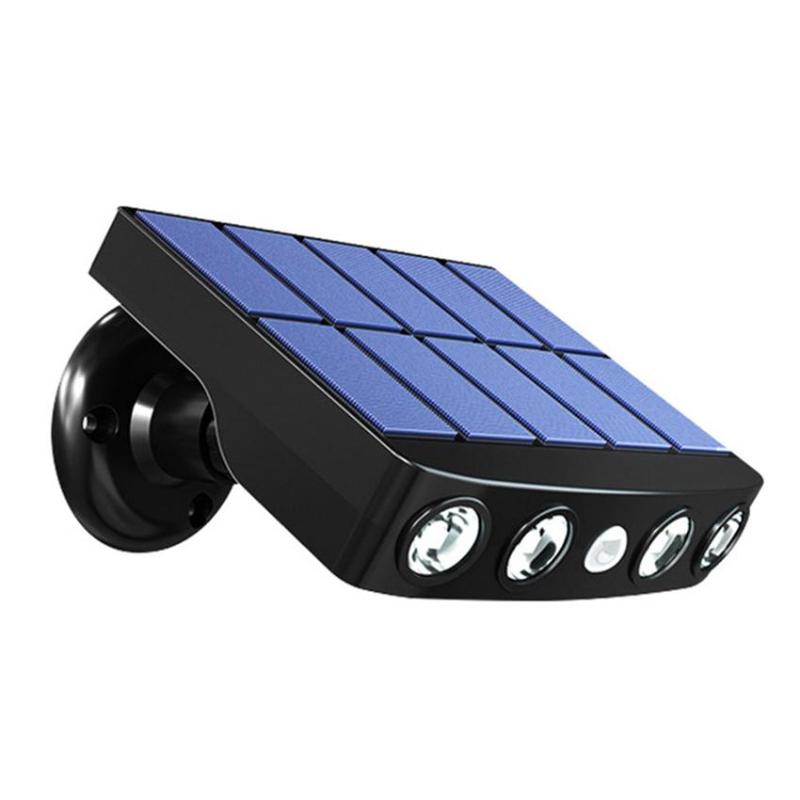 4LED Solar Outdoor Motion Sensor Waterproof Garden Rotatable LED Light Solar Spotlight Garden Path Street Lighting Simulation Monitoring Light