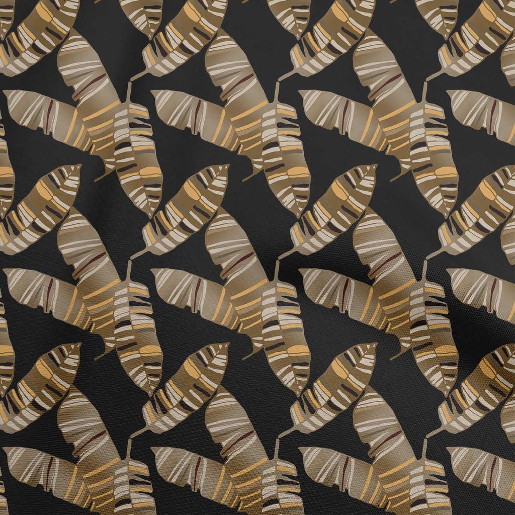 oneOone Georgette Viscose Brown Fabric Leaves Sewing Material Print Fabric By The Yard 42 Inch