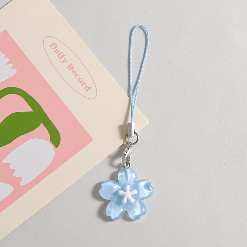 Разноцветные смоляные цветочные цепочки для телефона для женщин Корейский стиль Свежие милые Прозрачная сумка Брелок для ключей Лучший друг Компактный аксессуар