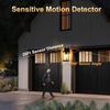 Уличный солнечный настенный фонарь, датчик движения от заката до рассвета, водонепроницаемый, заменяемая батарея и панель, черный (1 пакет)