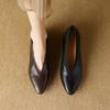 Ретро туфли-лодочки с мелким острым носком 2025 весна новая модель низкий каблук легкие низкий каблук маленькие кожаные туфли мягкая кожа мягкая подошва рабочая обувь