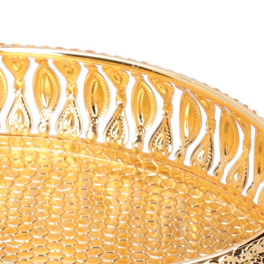 Oval Fruit Serving Tray Gold Decorative Food Platter Dessert Display Plate Party Decoration