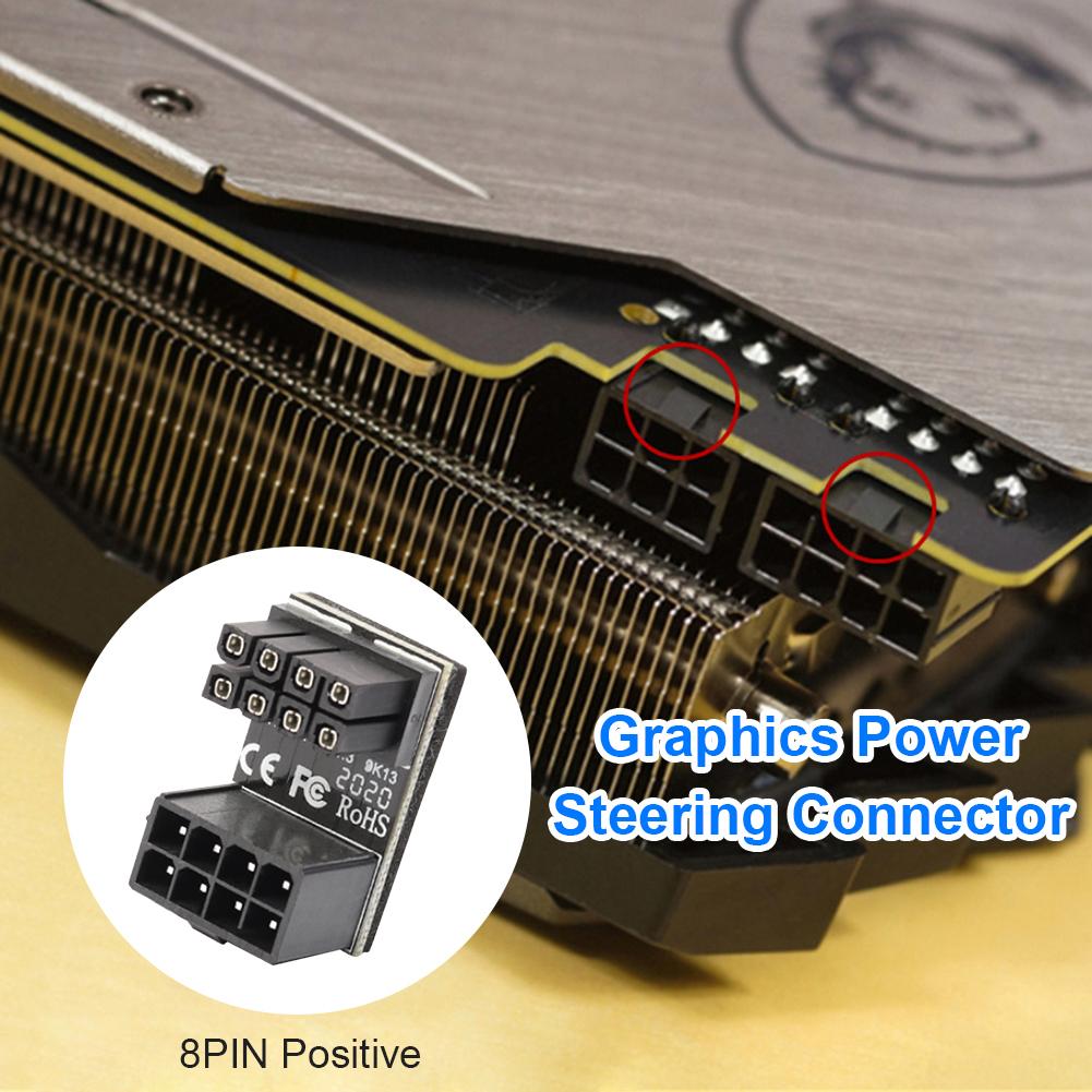 ATX 8Pin 6Pin Мама к Папе Угловой Поворотный Разъем 90/180 градусов Адаптер питания Угловая головка для Видеокарты GPU Адаптер