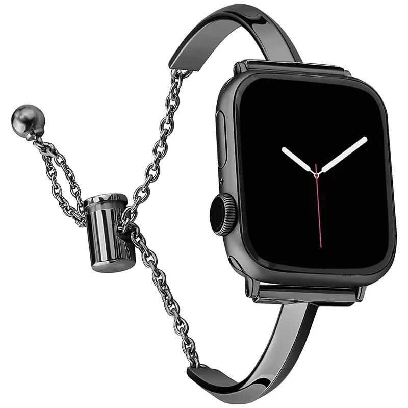 Роскошный ремешок для Apple Watch Серии 11 10 9 8 7 6 Se 5 4 Женский Алмазный Стальной Браслет IWatch Ultra 3 2 1 49мм 44 40 42 38ММ