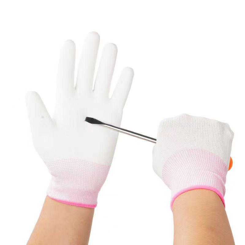 Ultra-Thin Nylon Breathable White Work Gloves - Skin-Friendly, Non-Slip, Elastic, Wear-Resistant.