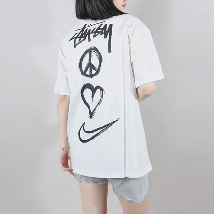Nike X Stussy Peace, Love, Swoosh T-Shirt (Asia Sizing) White Unisex Tops DM4943-121