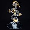 Four Cart Dragon Clear, Total Length: 14.5cm, Handmade Glass, Feng Shui, Good Luck, Ascending Dragon