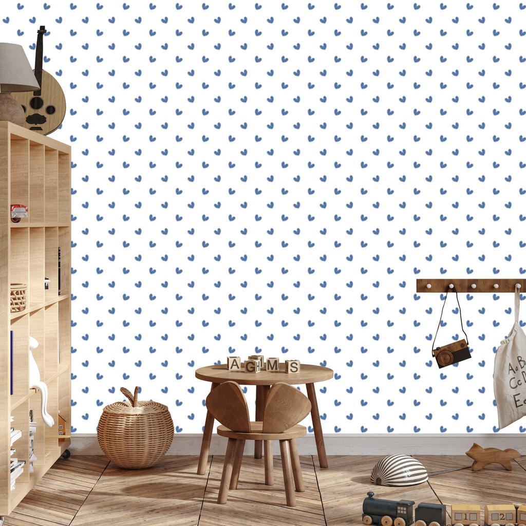 Heart Wallpaper White, Blue, Azure and Light Gray 50x1000