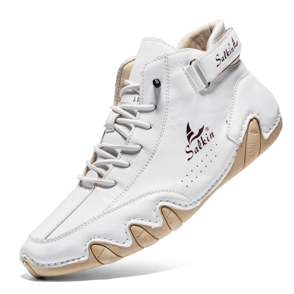 Men' Hand-stitching Split Leather Shoes Loafers Comfortable Ankle Boots For Men Casual Shoes Moccasins Man Flats Shoes