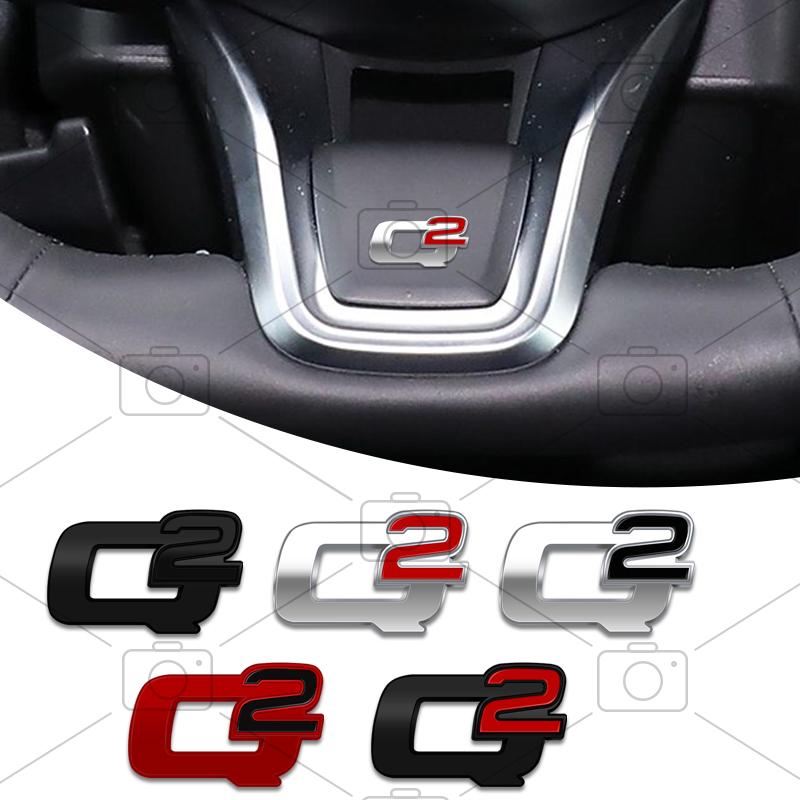 QGDM1 Car Metal Q2 Logo Badge Steering Wheel Decals Styling For Alfa Romeo Giulia Brera Tonale 156 Stelvio Emblems Sticker Accessories