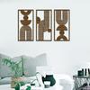 3pcs Wall Sticker Modern Wall Hanging Abstract Geometric Wood Tag Vintage Hollow Wall Hanging Rustic 5 Colors
