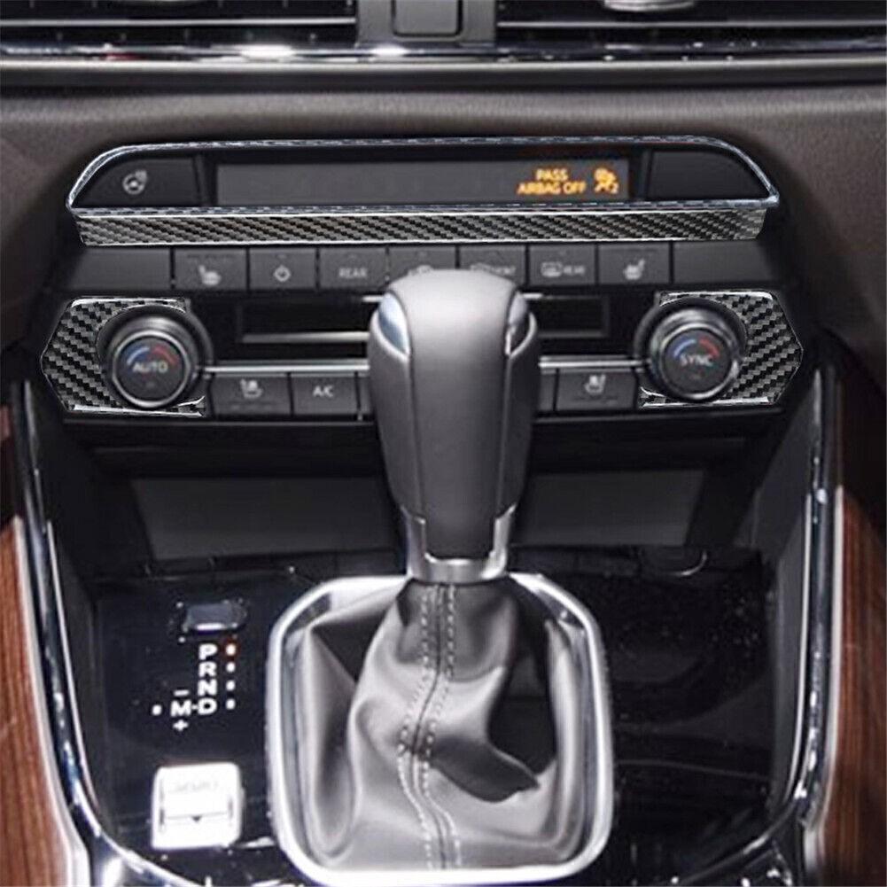 For Mazda CX-9 2016-2023 Real Carbon Fiber Center Console AC Switch Panel Trim