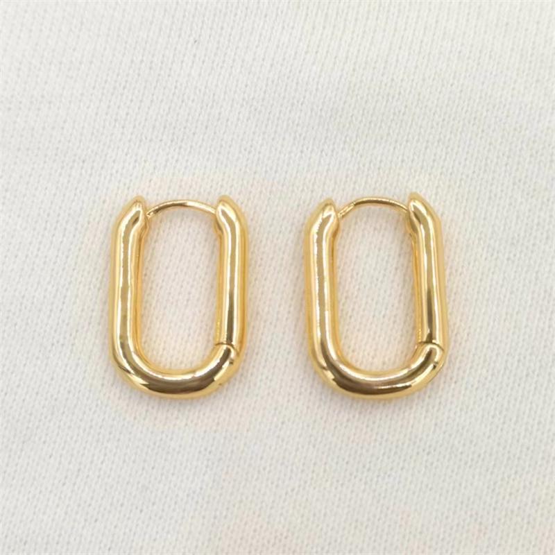 Прямоугольные U-образные серьги-гвоздики с пряжкой для ушей для женщин, корейские индивидуальные золотые геометрические украшения