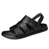 Fashion Genuine Leather Men's Sandals Hot Sale Man Summer Footwear Waterproof Half Drag Anti-slip Slippers Breathable Mens Casual Shoes