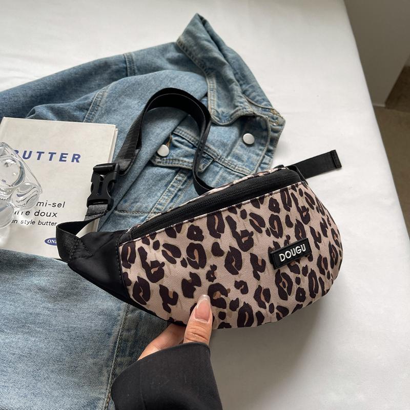 Женская нагрудная сумка с леопардовым принтом, многофункциональная сумка через плечо, сумка через плечо