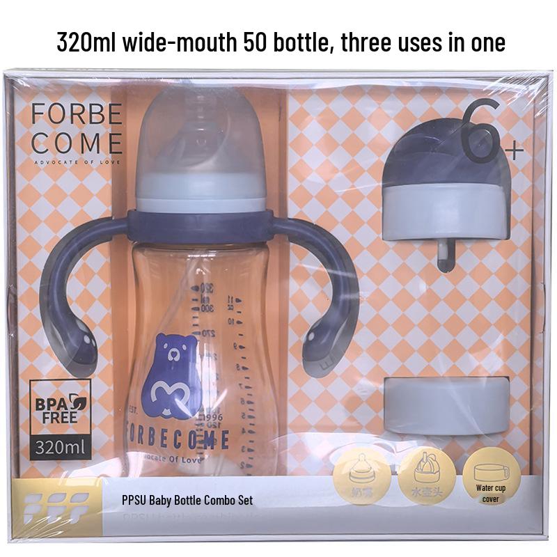 Бутылочка для кормления из полипропилена с широким горлом, антиколиковая, устойчивая к падениям, силикон с трубочкой