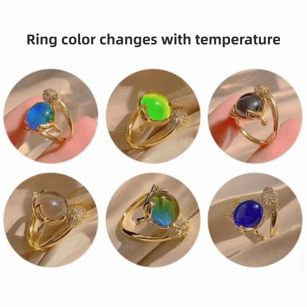 Color Shift Mood Rings Adjustable Changing Color Ring Stylish Thermochromic Ring Ins Style