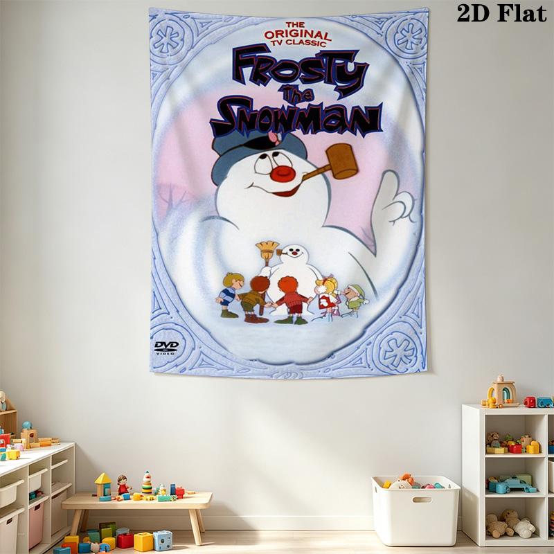 Frosty the Snowman Pattern Home Decor Tapestry, Wall Hanging, Decorative RV Wall Cloth.XGT0914013