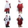 Christmas Santa Claus Figurine Miniature Resin Santa Ornament with Gift Bag for Holiday Indoor Home Tabletop Decor