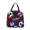 Cartoon Soccer Ball Football Insulated Lunch Bags Large Meal Container Thermal Bag Lunch Box Tote College Travel Food Handbags