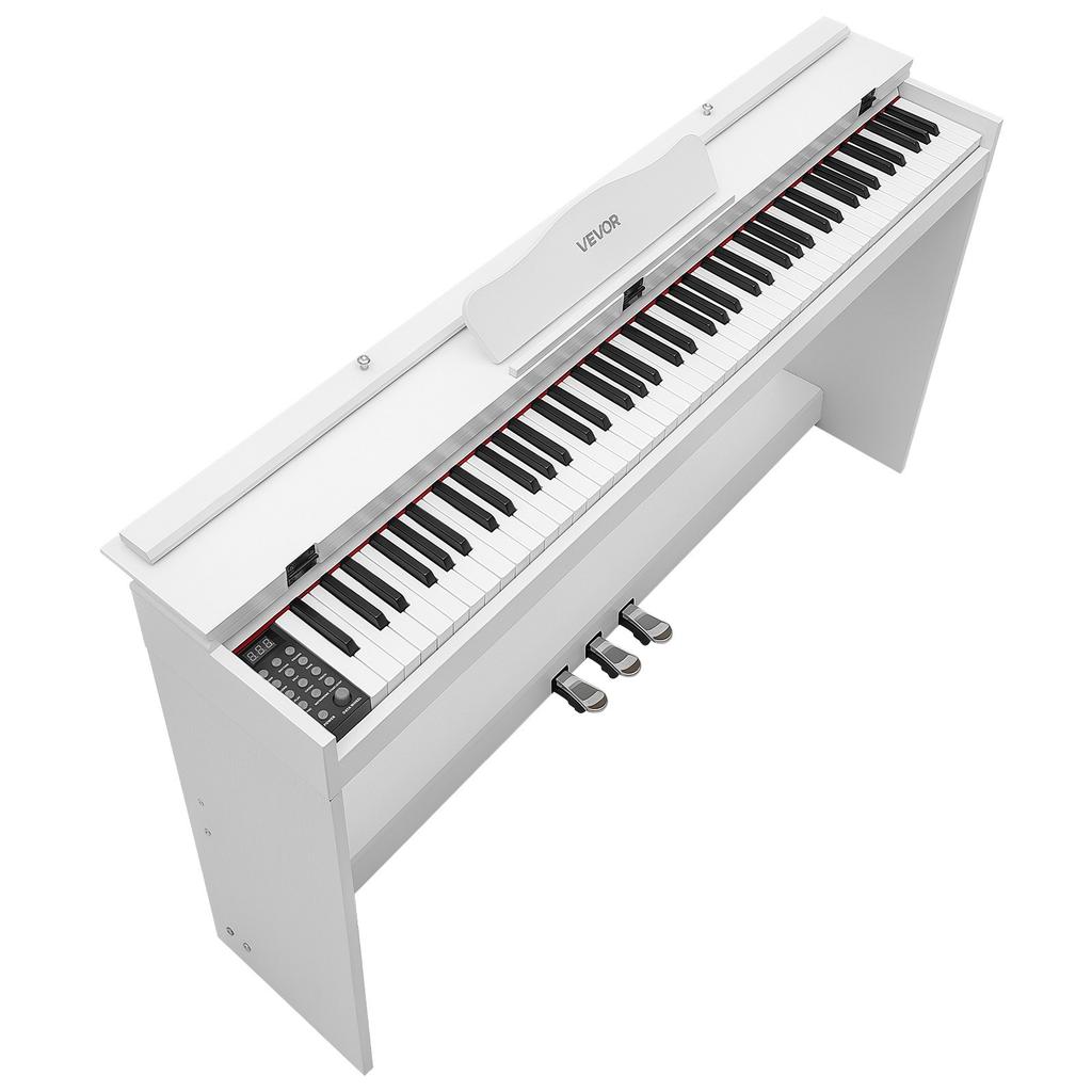 VEVOR Digital Piano 88 Keys Semi Weighted Keyboard with Stand Speaker White, for Beginners, 128 Tones, 128 Rhythms, Full Size Electric Piano