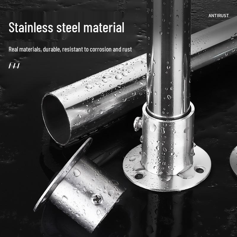 304 Stainless Steel Ceiling Mount Clothes Drying Rack with Flange Base for Cabinets and Balconies