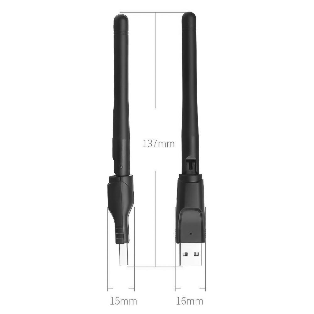 Wi-Fi USB-адаптер MT7601 150 Мбит / с USB 2.0 WiFi Беспроводная сетевая карта 802.11 B / g / n Сетевой адаптер с поворотной антенной